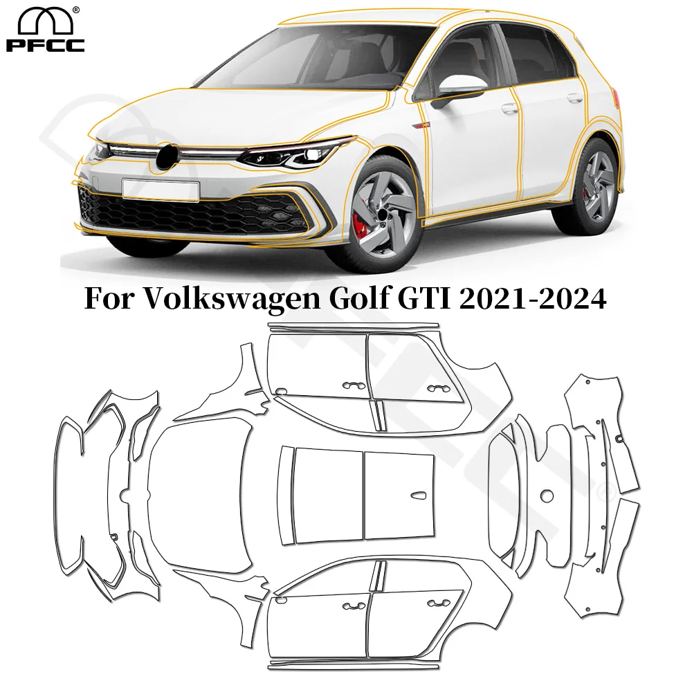 

For Volkswagen GOLF GTI 2021-2024 TPUPaint Protection Film Anti-scratch Pre-cut PPF Car Body Clear Bra Resistant Invisible Kit