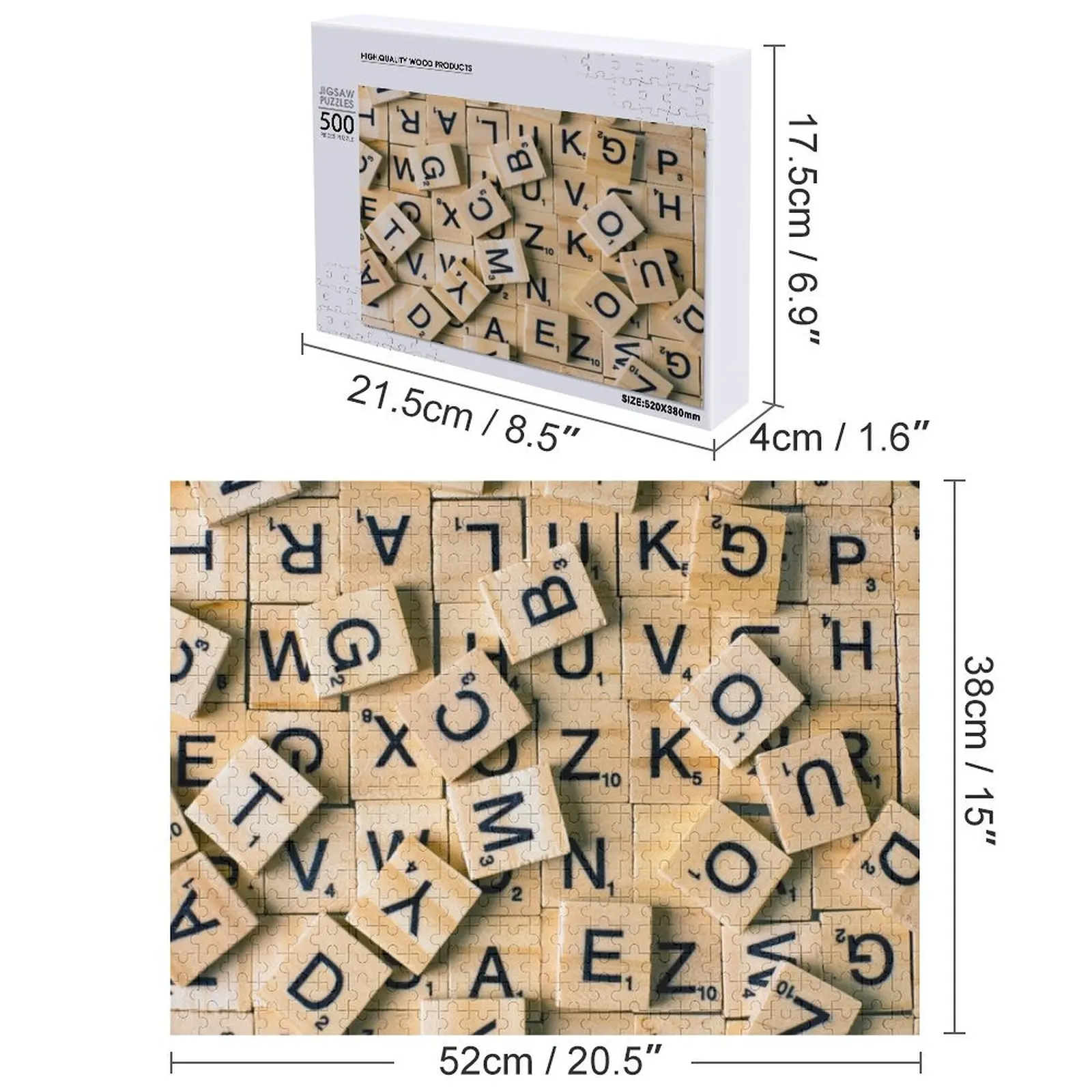 Altri piastrelle con lettere in legno Puzzle Foto personalizzata Personalizza foto Puzzle personalizzato con foto in legno personalizzate
