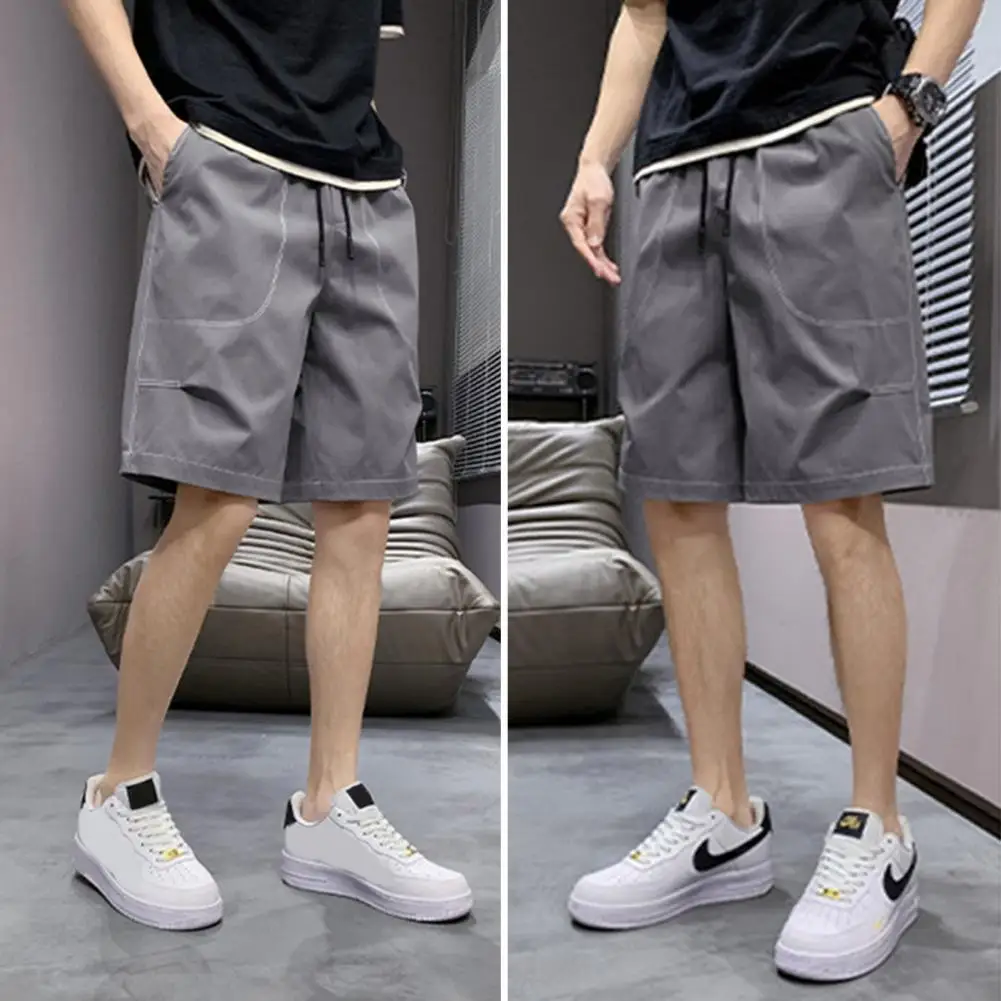 

Шорты мужские спортивные с регулируемым шнурком, спортивные с несколькими карманами, свободного кроя, со средней посадкой, летние