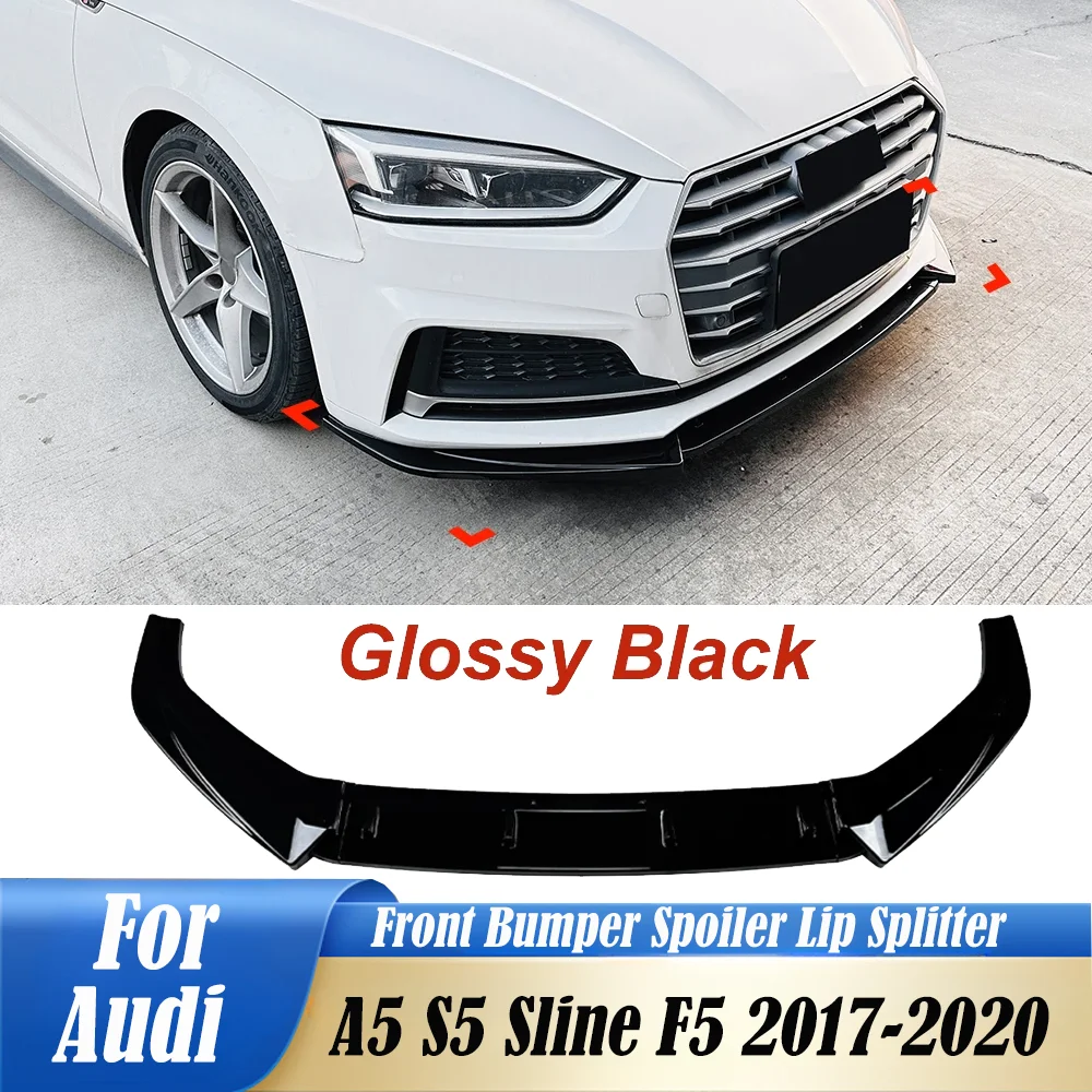 

Автомобильный передний бампер, лопата для Audi A5 S5 Sline F5 2017-2020, передний нижний спойлер, сплиттер, автоматическая внешняя модификация, комплекты кузова