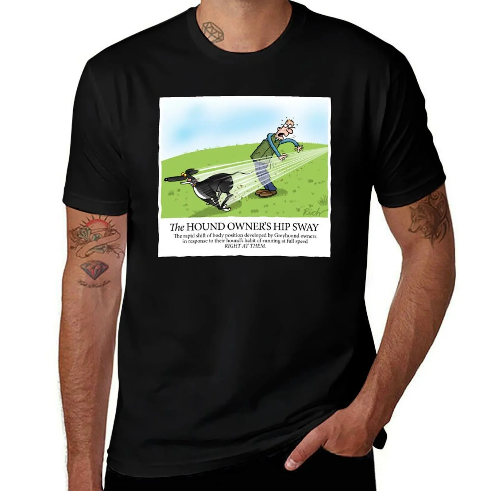 Hound Owner's Hip Sway T-Shirt Big Size Short Sleeve Tee for Men T-Shirt