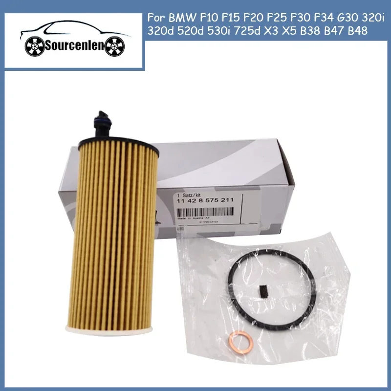 Car Engine Oil Filter Kit 11428575211 for BMW F10 F15 F20 F25 F30 F34 G30 320i 320d 520d 530i 725d X3 X5 B38 B47 B48