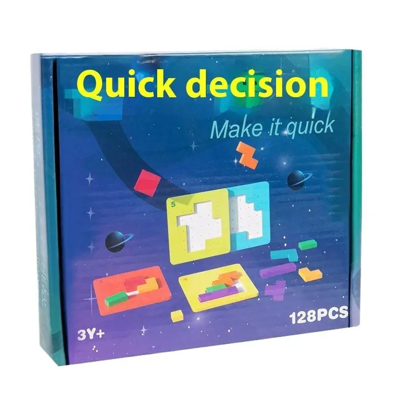 Puzzles mathématiques Tangram 3D stimulants - Jeu de blocs de construction pour enfants ; Puzzle de bureau interactif de couleur et de forme