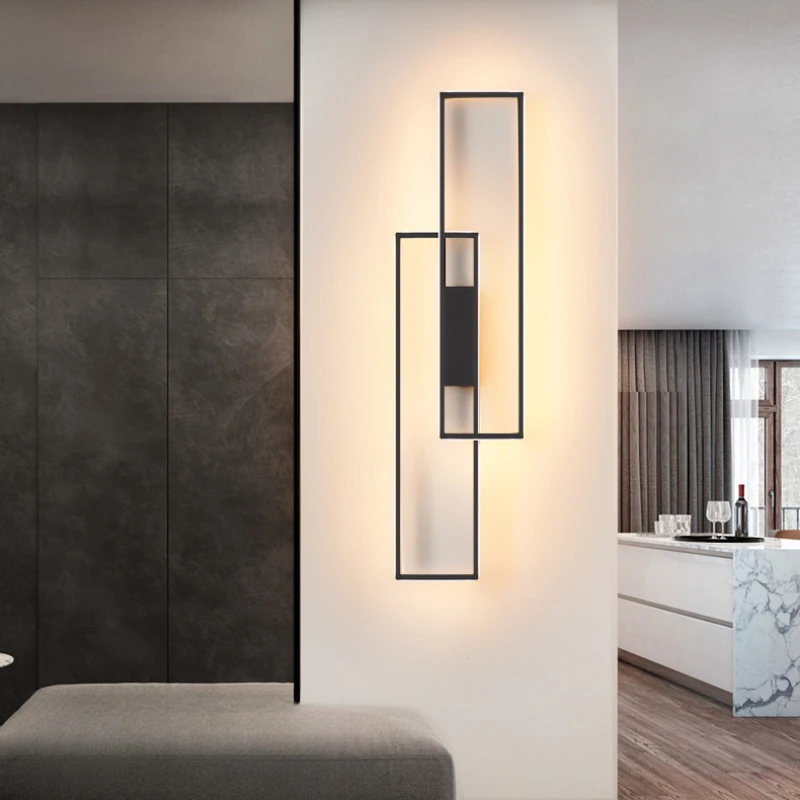 Wall Lamp 2024 New LED Living Bedroom Bedside Hallway Minimalist Nordic Hotel Square Decor Modern Interior Wall Lighting Lamp