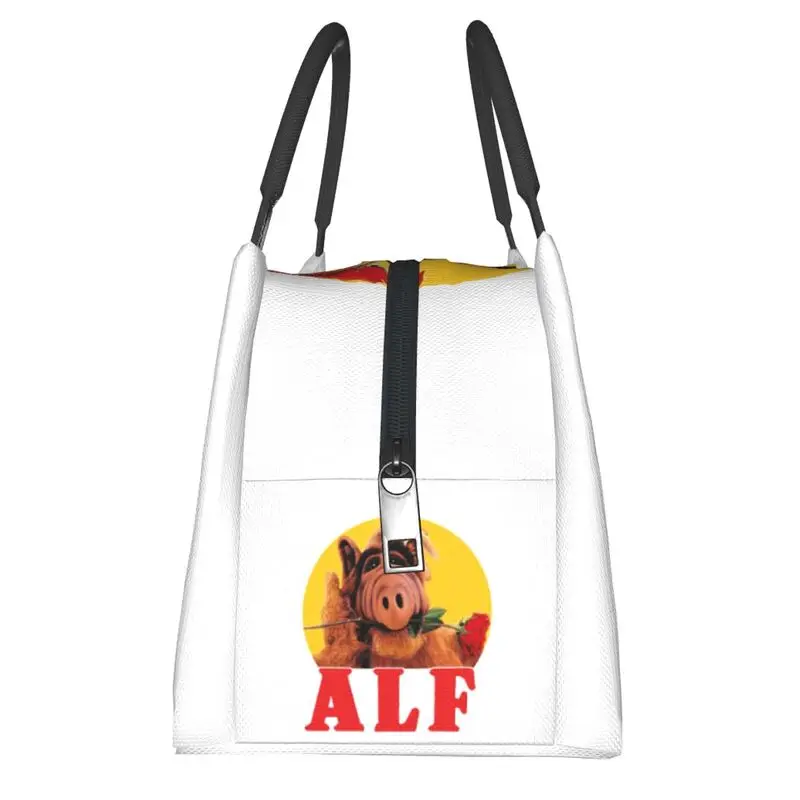 Alf Flowers صندوق غداء قابل لإعادة الاستخدام للنساء مانعة للتسرب الغريبة شكل الحياة الخيال العلمي برنامج تلفزيوني برودة الغذاء الحراري معزول حقيبة الغداء #4