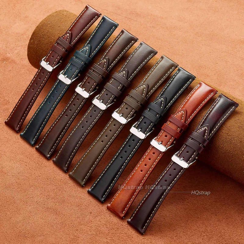 خمر جلد البقر حزام ساعة اليد ا - مراجعة Leather Strap Quick Release وسعره