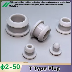 Lochs topfen aufsteck bare graue Silikon kautschuk dichtung T-förmige Dichtung seins ätze Bungs Blank ing End kappen Stopper 2,5-30mm