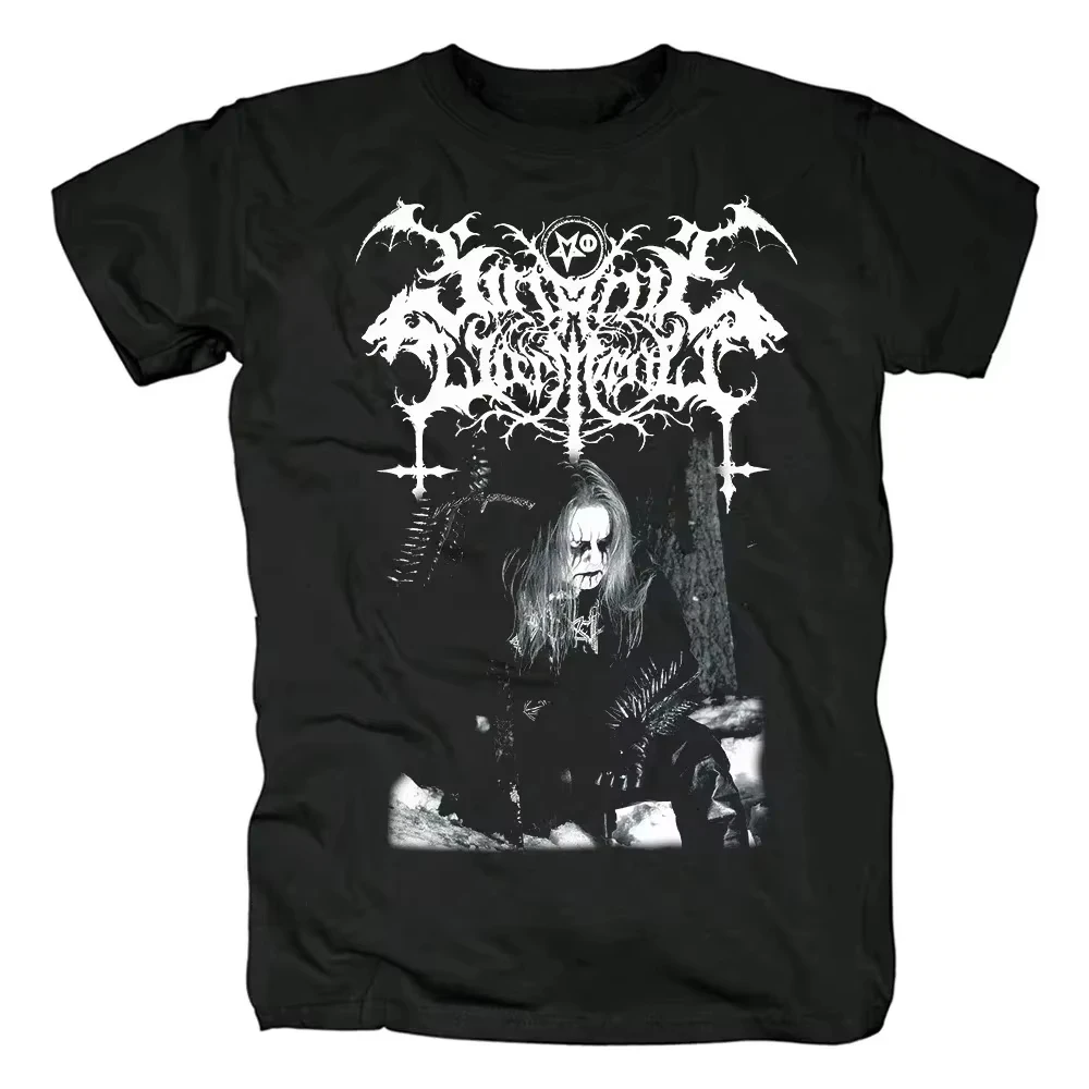 

Satanic Warmaster Black Heavy Metal Short Sleeve Men Pure Cotton Tee Casual Vintage Tops Harajuku Streetwear Leisure T-shirt