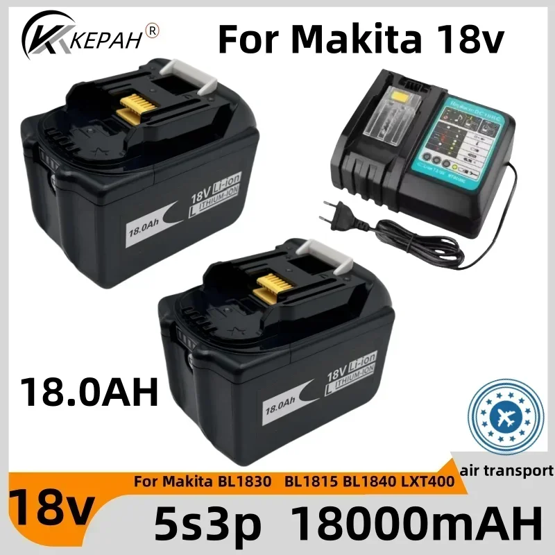 

18v For Makita BL1830 18V 18650 Li-Ion 18000mAh Power Tools Battery Replacement BL1815 BL1840 LXT400 194204-5 194205-3 194309-1