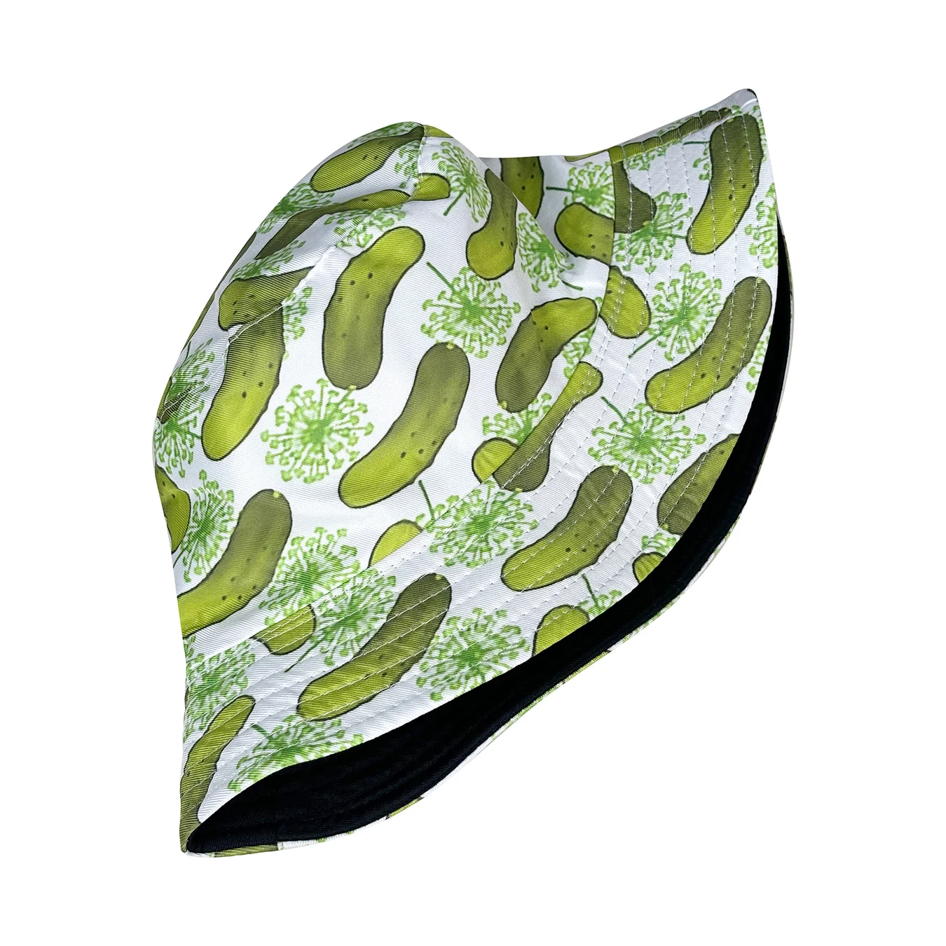 قبعة دلو مطبوعة بنمط الخيار الإبداعي، قابلة للعكس، مناسبة لجميع المواسم، قابلة للطي وأنيقة، مثالية للسفر في الهواء الطلق والارتداء اليومي