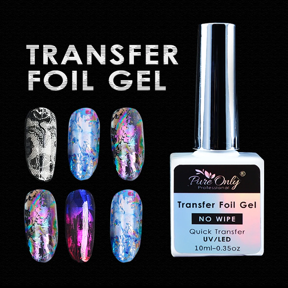 

High Quality Transfer Nail Foil Glue Gel For Nail Art Stickers Custom Logo Soak Off UV Led Transfer Foil Gel Nail Polish