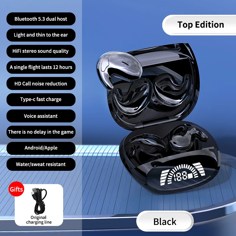 Slaap Onzichtbare oordopjes Kleine mini-hoofdtelefoon Verborgen ruisonderdrukkende TWS Draadloze headsets Sport Stereo Bluetooth 5.3-oortelefoon