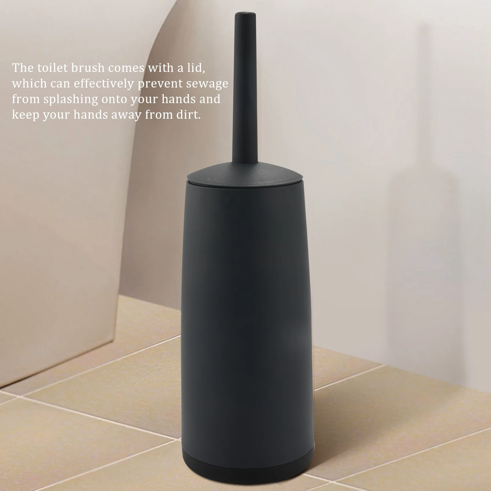 

A11I Toilet Brushes And Holders Toilet Bowl Brush With Holder Dark Gray For Bathrooms Modern Design Toilet Brush With Lid Longe