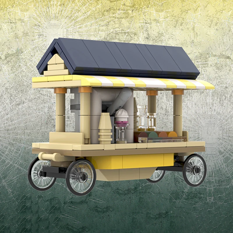 Magical Movie Model MOC Building Bricks Alley Ice Cream Cart Modular Technology Gifts Holiday Assemble Children Toys Suit