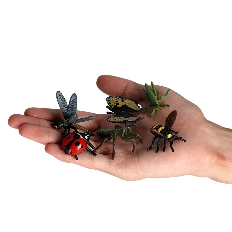 12PCS Realistic Bugs Figures Toys Bee Beetle Mantis Spider Ladybug Butterfly Scorpion Figurines School Project For Kids