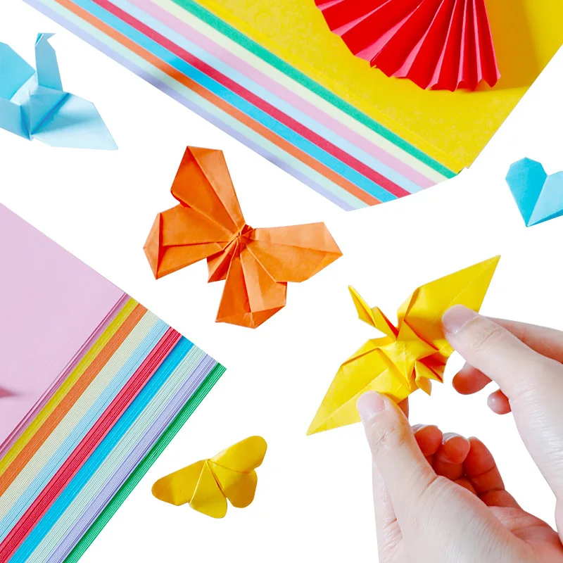 100Pcs A4 Colorful Hard Card Paper For Kindergarten Handmade Background Color Paper Multicolor Kids Handmade DIY Scrapbooking