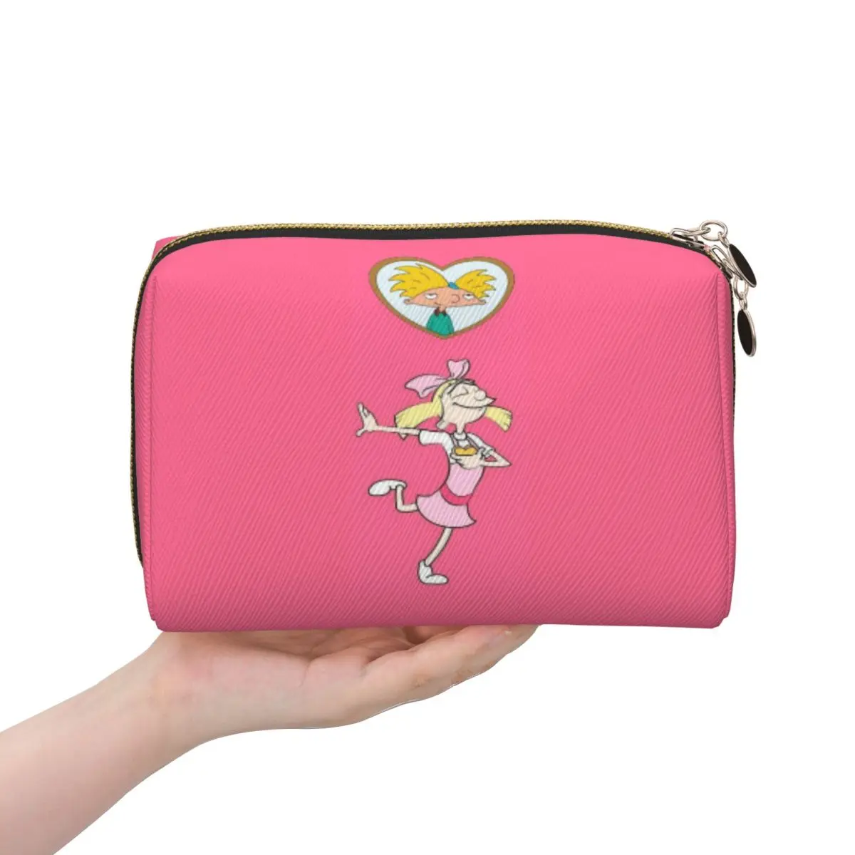 Helga Pataki Anime Animation Hey Arnold Women Cosmetic Bag Travel Makeup Organizer Pouch Toiletry Storage Dopp Kit Case