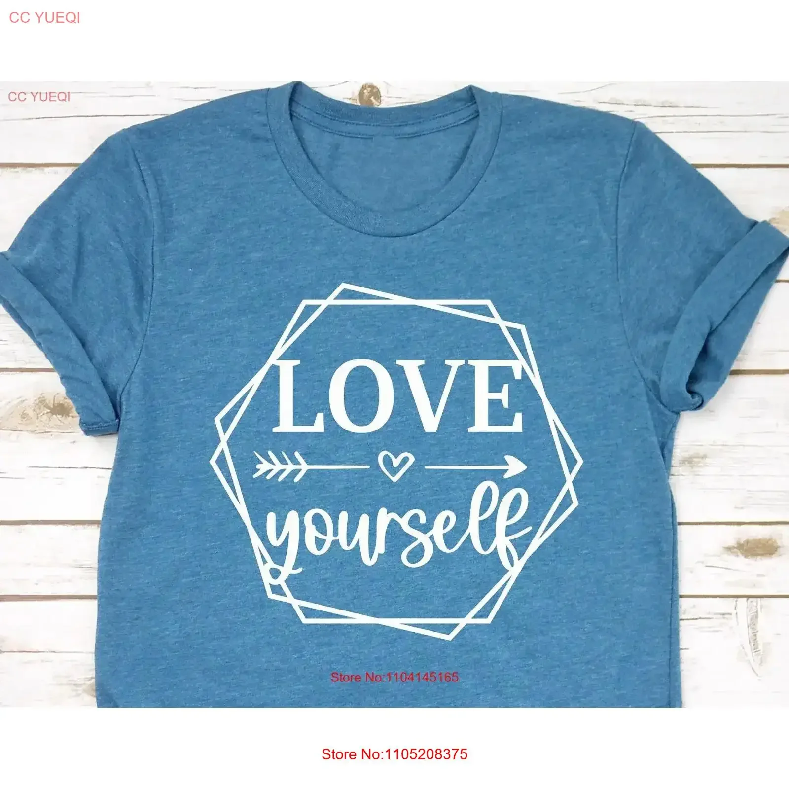 أحب نفسك تي شيرت العناية الذاتية تحفيزية ملهمة الحد الأدنى لها خمر غسلها أنيق الشارع الشهير تنفس #1