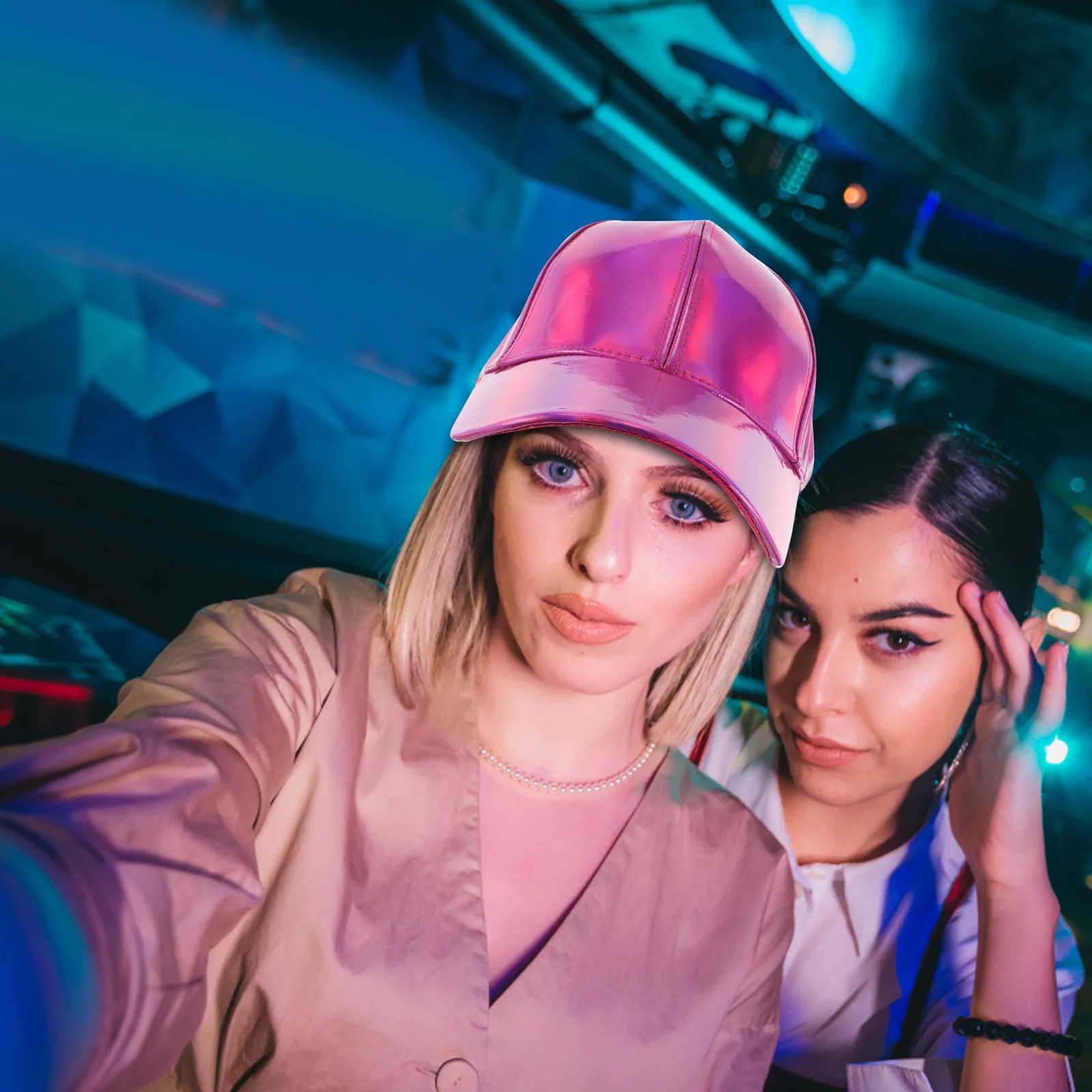 

Outdoor Sports Baseball Cap Adjustable Breathable Sun Protection Fashion Metallic Reflective Men'S Running Cycling