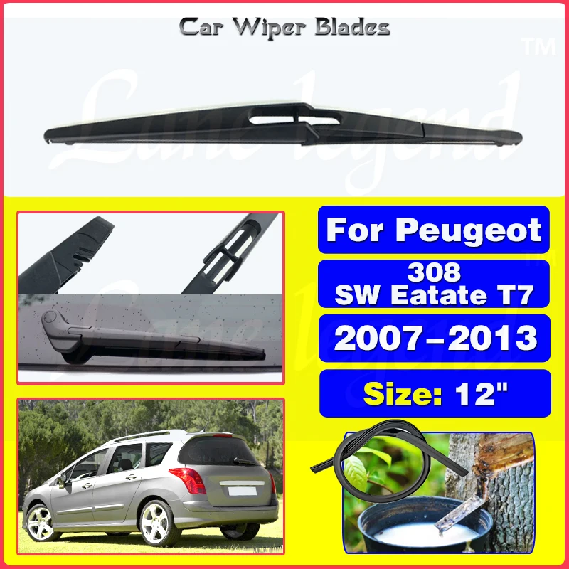 

For Peugeot 308 SW 308 Eatate T7 2007 - 2013 Car Rear Wiper Blades Windscreen Wipers Auto Windshield Car Accessories 12"