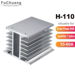 H-110 Heat Dissipator heatsink with 80*80*25mm 220VAC axial flow fan for 3 phase Solid State Relay SSR DA AA 10A 25A 40A 60A