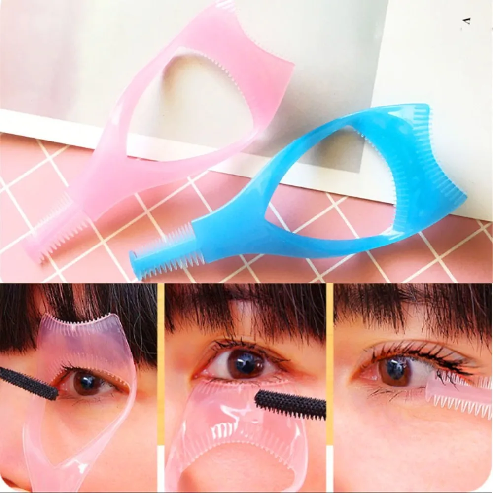 Eyeliner Assistant 3-In-1 Eyelash Comb Template Crystal Guide Make Up Brush Protect Eyes Cosmetic 3 In1 Eyelashes Tools