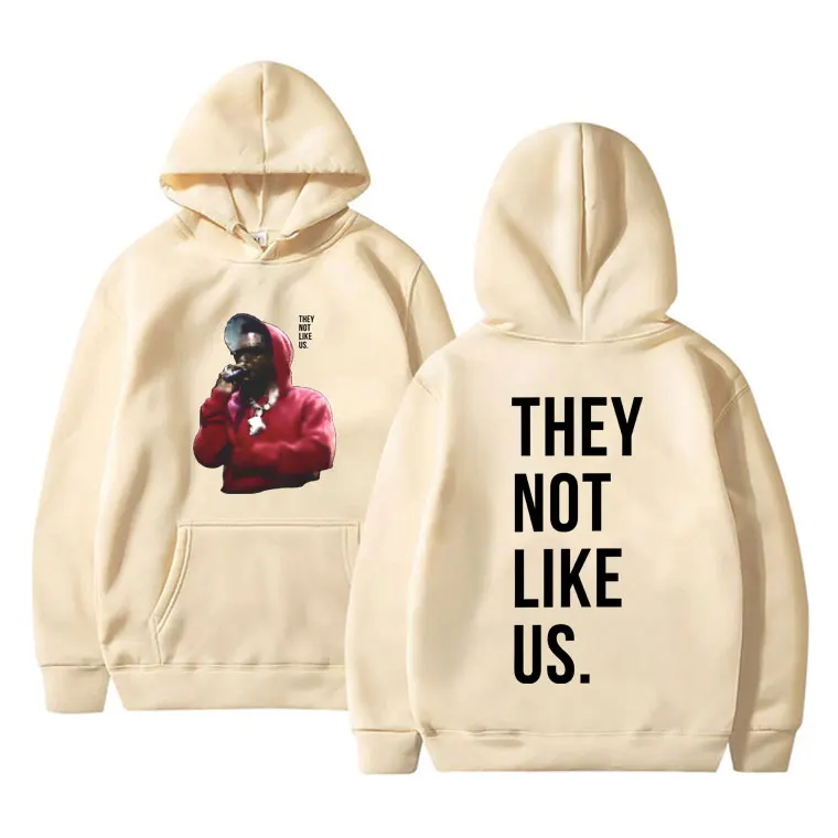 Rapper Kendrick Lamar They Not Like Us Music Album Graphic Hoodie Male Vintage Casual Pullover Men's Hip Hop Fashion Streetwear