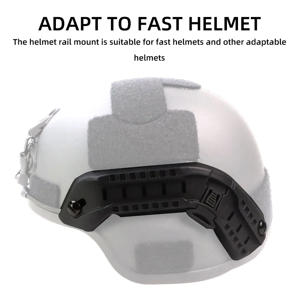 BOOIU FAST Helmet Rail Mount Adapter Tactical Training Helmet Side Rail With Lanyard Mount Base Accessory 5 Colors S-31