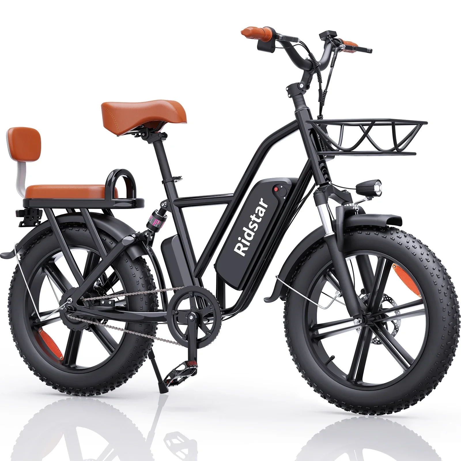 Frame Tube Electric Cargo Bike Fat Tire Steel Adults 1000W 48v 15ah Lithium Battery Front Two Seats 2-wheel Electric Bicycle 20