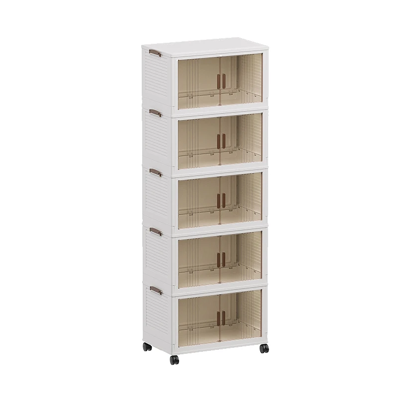 

ZZXL Installation-Free Storage Cabinet Organizing Clothes Toy Folding Plastic Snack Cabinet