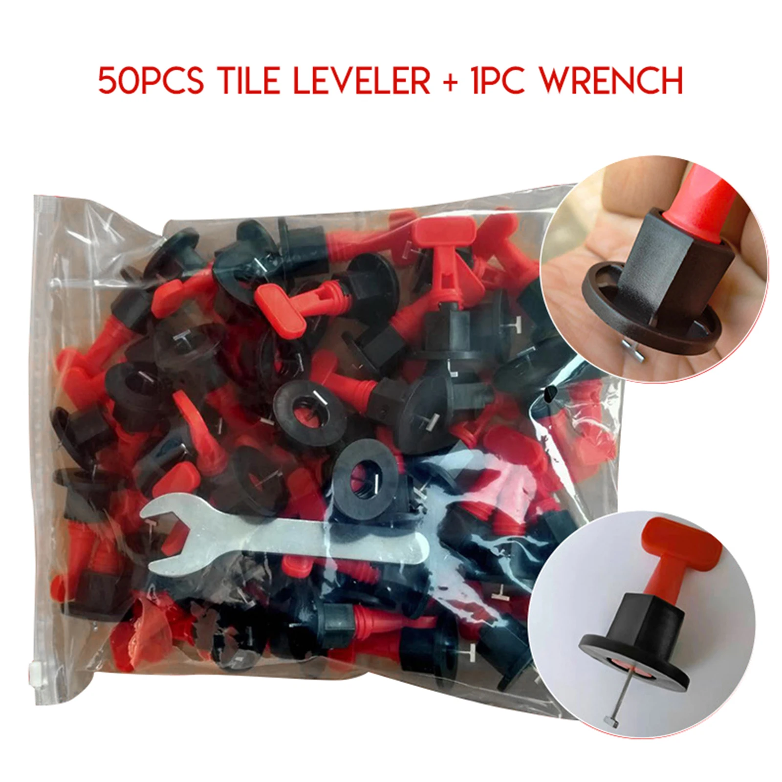 50pcs/set  Construction Tools Level Wedges Tile Spacers For Flooring Wall Tile Spacer Tile Leveling System Leveler Locator