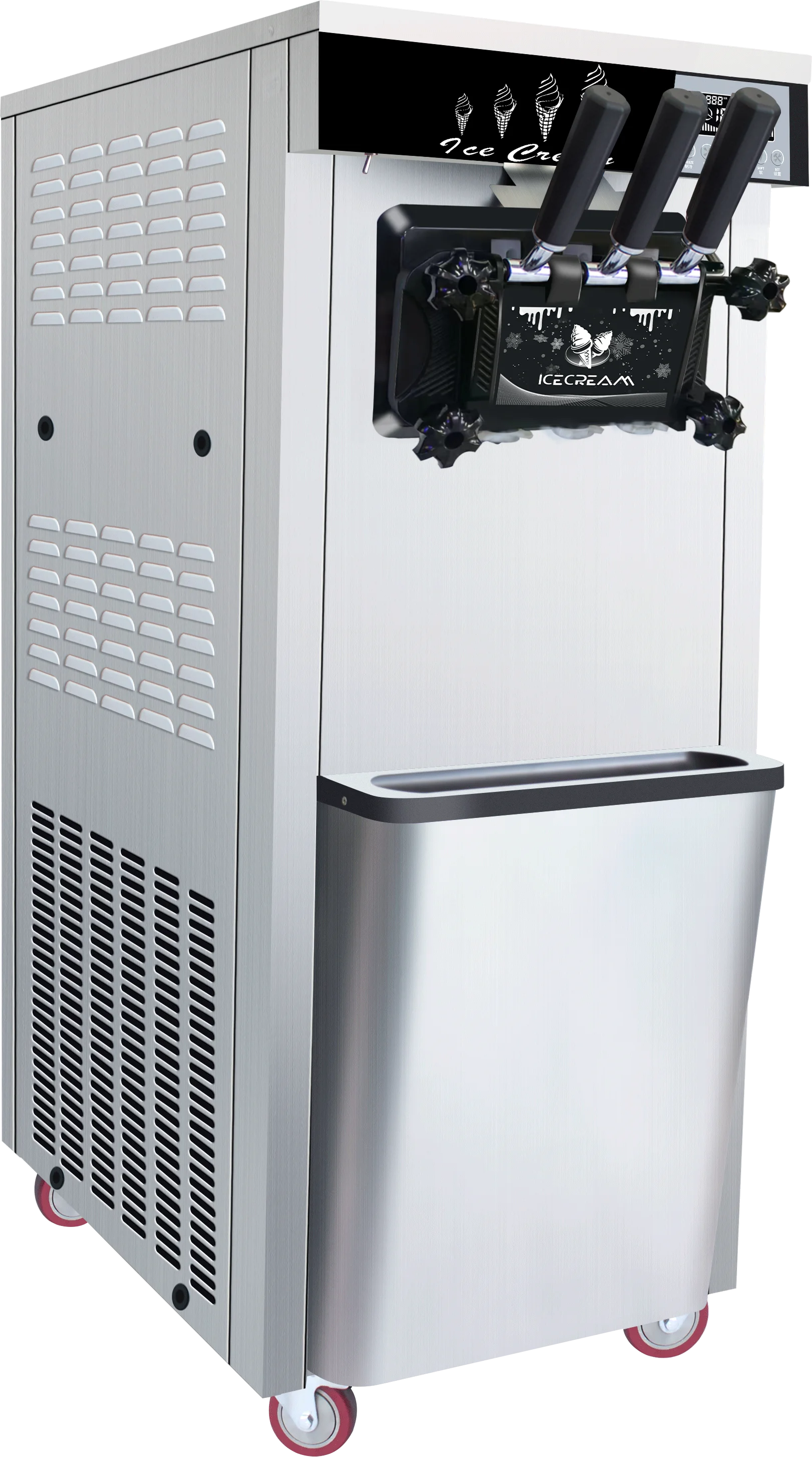 1800W Freestanding Three Flavor Soft Serve Ice Cream Machine Automatic 1800W Vertical Ice Cream Maker for Household Use Cheap