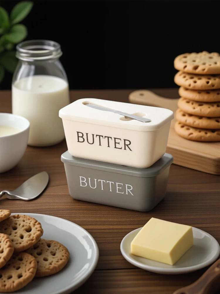 مجموعة واحدة من علبة الزبدة مع سكين، مصنوعة من مادة البولي بروبيلين الغذائية، قابلة لإعادة الاستخدام، مناسبة للسفر والنزهات والمهرجانات. #4