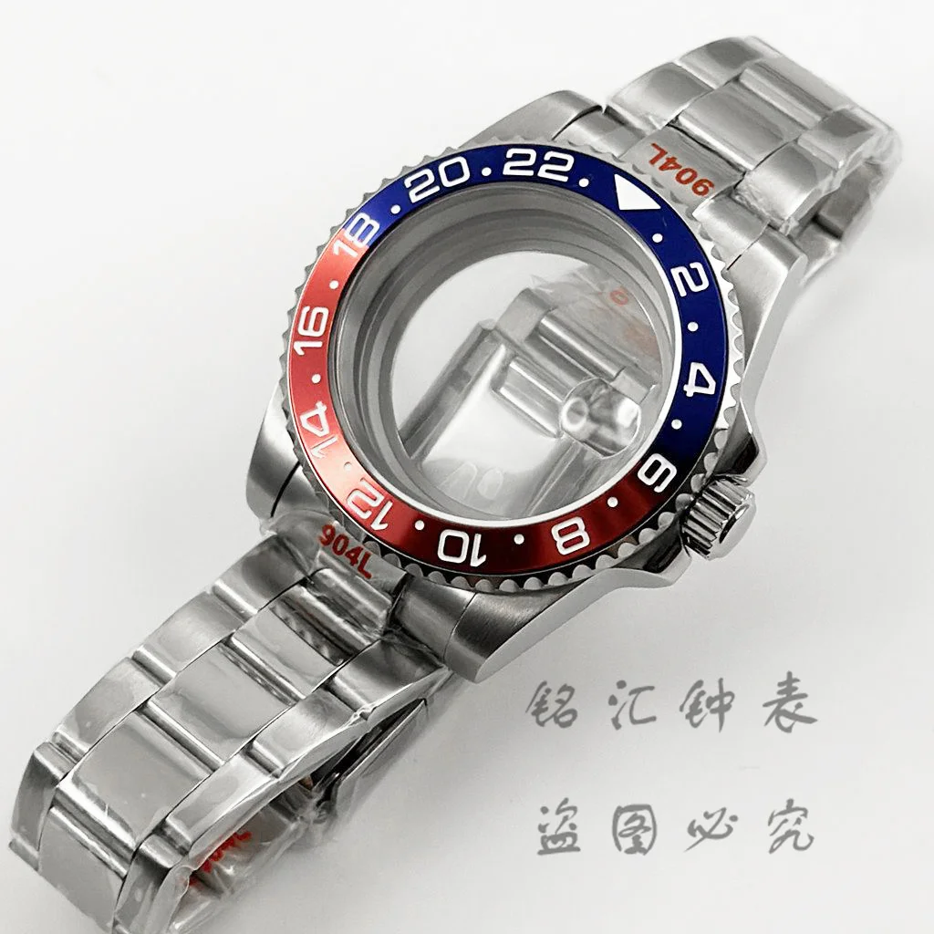 

40 мм GMT часы Φ Польский браслет водостойкие часы Φ подходит для NH34 NH35 NH36 NH38 ETA2824 PT5000 движение 120 щелчка