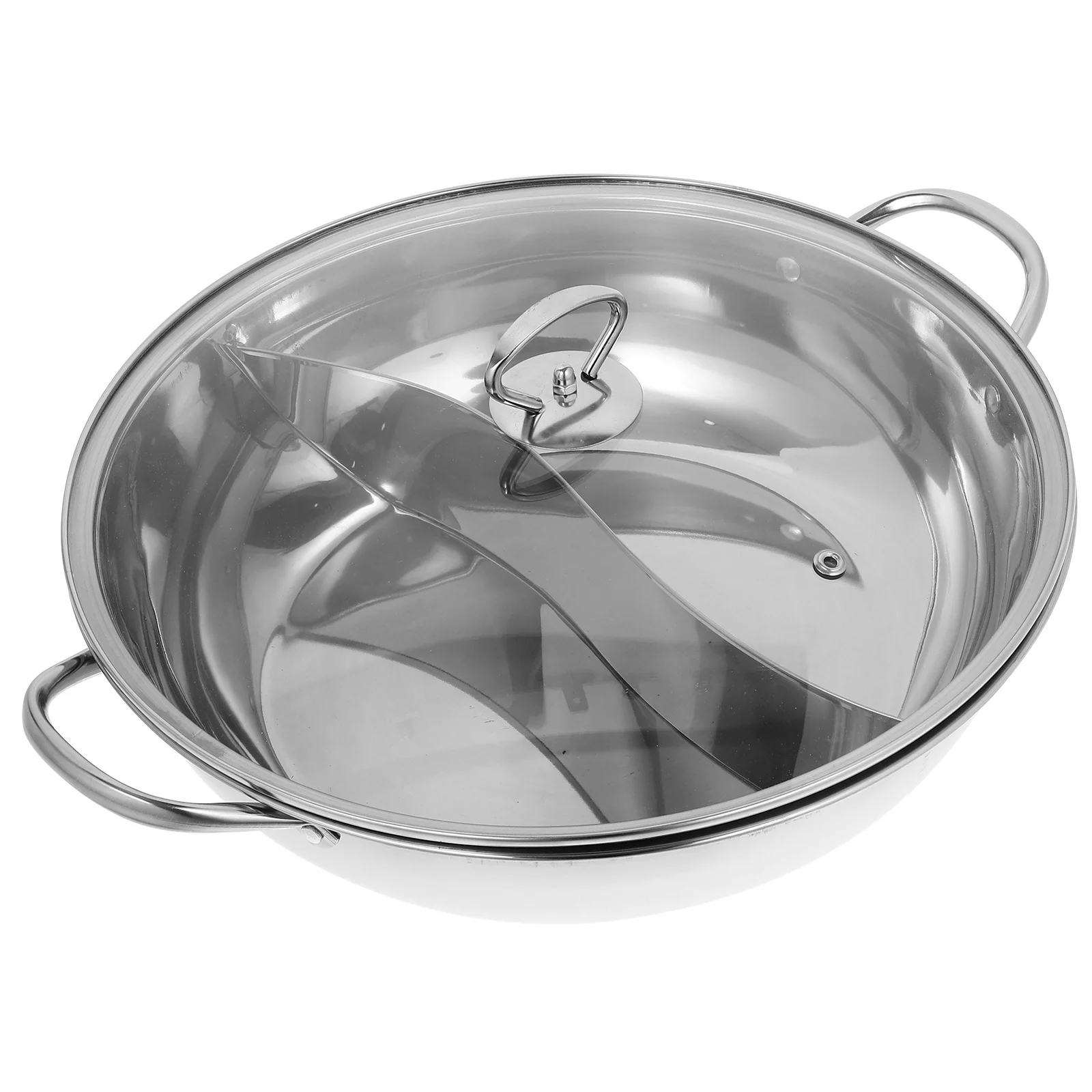 

Stainless Steel Hot Large Capacity Two-Flavor Divided Pan For Home Party Kitchen Use Stovetop Soup Pot Multi-Purpose Cooking Pot
