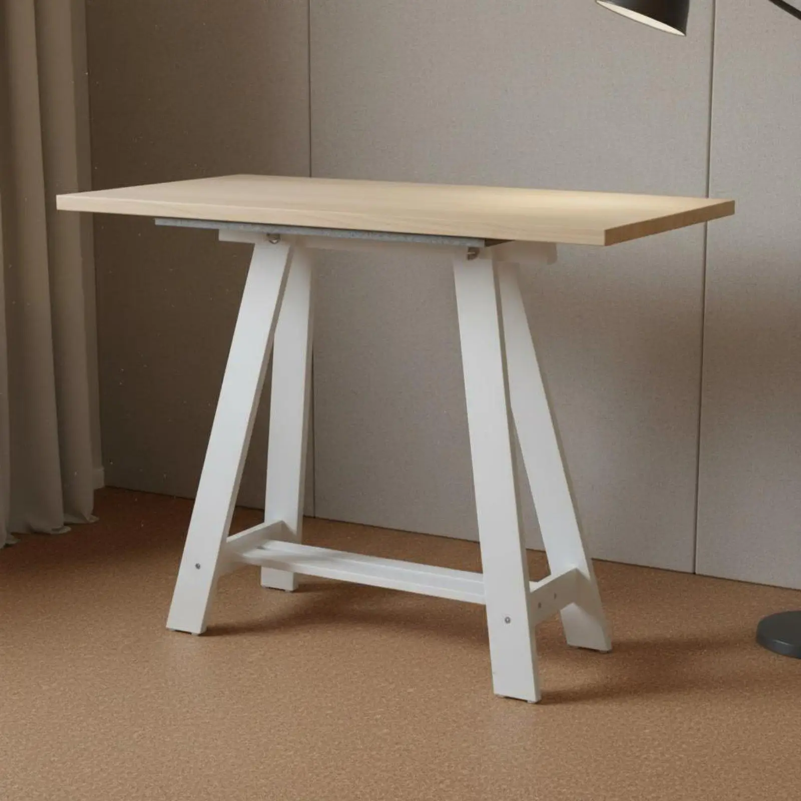 Rustic Wooden Workbench Sawhorse Legs for Heavy Duty Table Support and Creative Art Studio Furniture