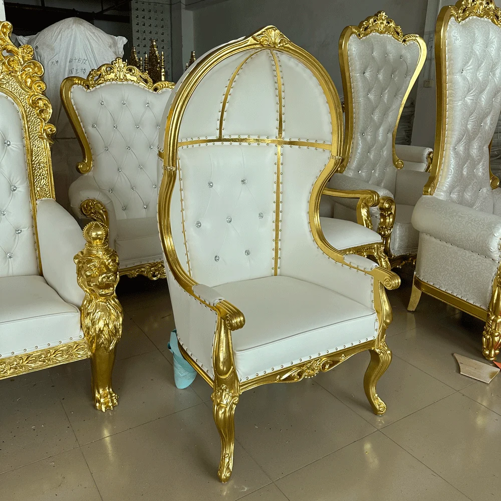 Exquisite Modern Stainless Steel Chair High Back Throne Chair King For Wedding Party Hotel Use