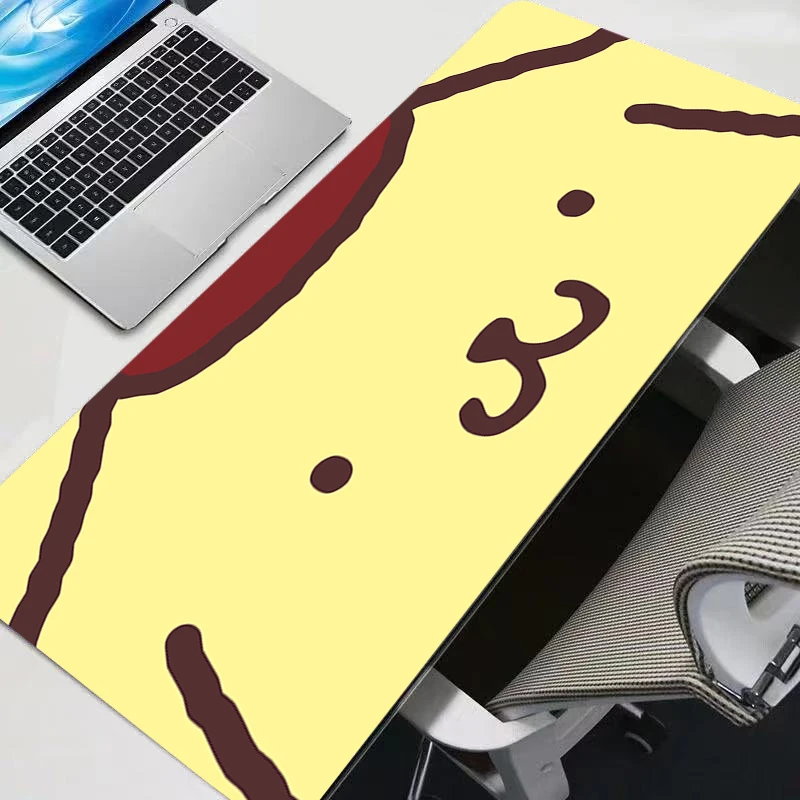 Podkładka pod mysz P-Pompompurin Anime eSports dla graczy, szybka, z obszyciem, duża XXL, gumowa, rozszerzona podkładka na biurko, pod mysz i klawiaturę