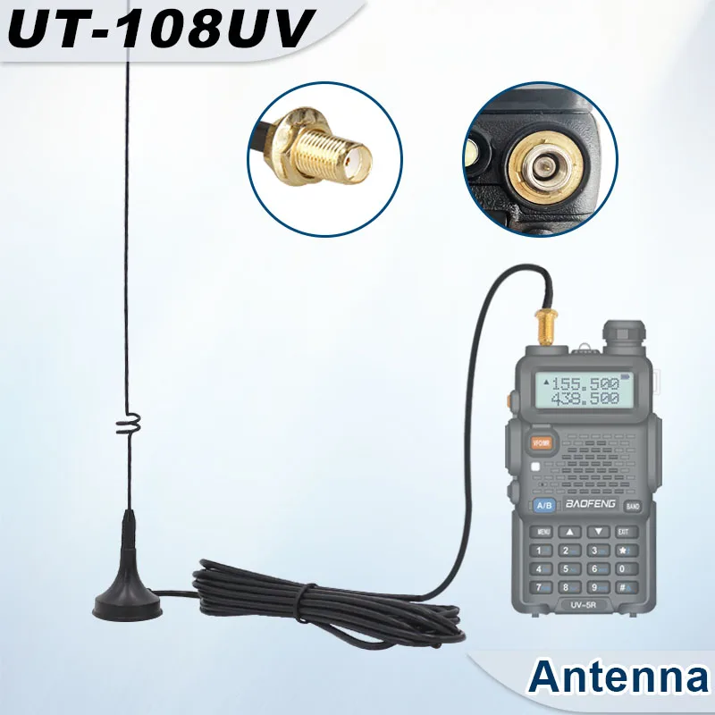 磁気トランシーバー車用アンテナ、SMA-F、デュアルバンド、uhf、vhf for Baofeng、UV-5R、tyt、wouxun、quansheng、UV-K5、8、双方向ラジオ、UT-108UV