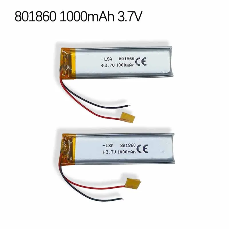 801860 1000mAh-3,7V Wiederaufladbare Polymer-Lithium-Batterie für Scanner, Smart Wearable, Bluetooth-Lautsprecher, LED-Leuchten, Elektronisches Spielzeug