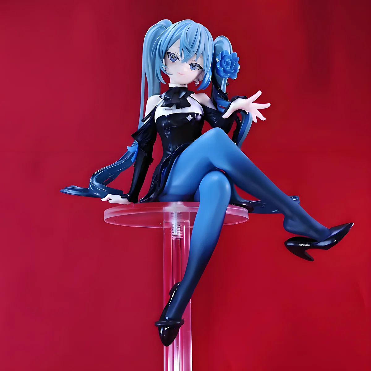 Figurine d'Action Authentique Vocaloid Hatsune ku, Rose Bleue, Fleur Dégradée, Modèle de Collection, Jouet Décoratif Gk