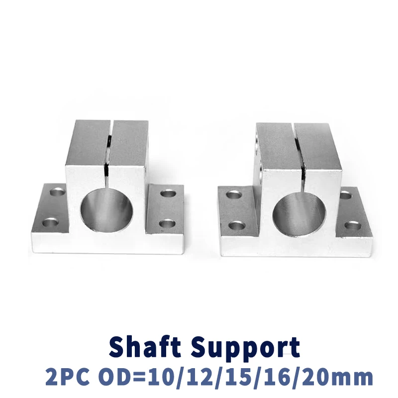 2PCS Flanged Connector Clamps Struts Clamps Aluminum Shaft Support Brackets for Device Stands Side Mounting 10 12 15 16 20 mm