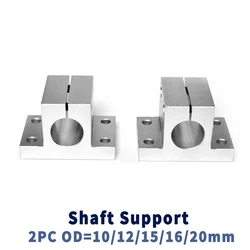 2PCS Flanged Connector Clamps Struts Clamps Aluminum Shaft Support Brackets for Device Stands Side Mounting 10 12 15 16 20 mm