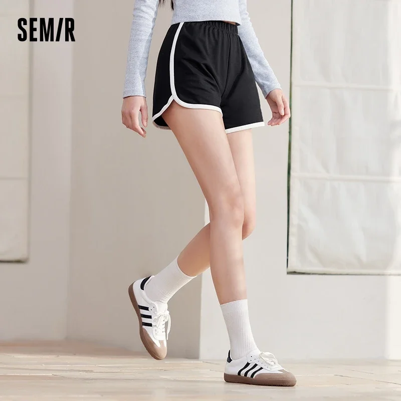 

Semir Shorts Women Fashion Clashing Sweatpants Loose Sleeping Pants Casual Homewear Elastic Waist Pants