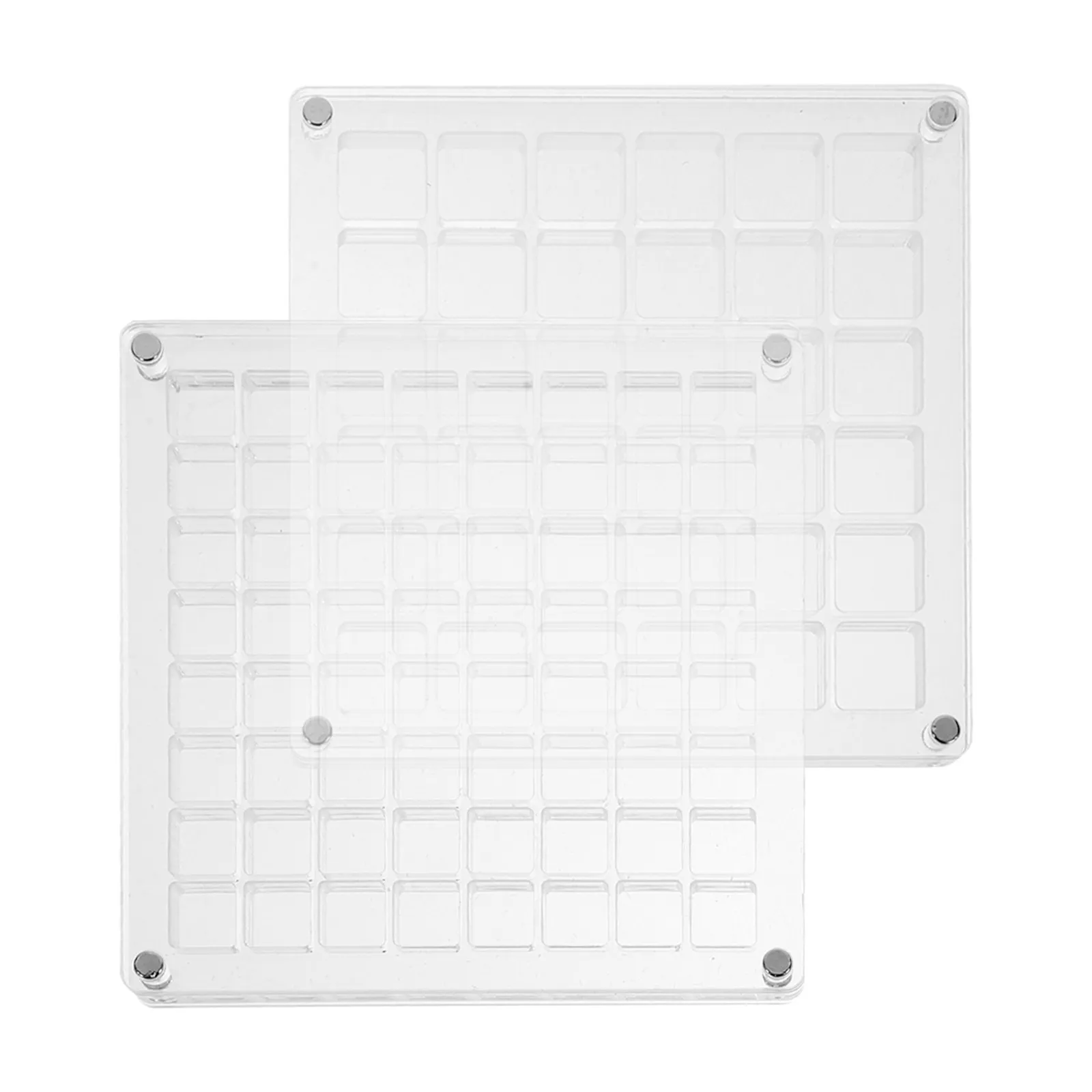 

Набор из 2 прозрачных акриловых коробок-органайзеров для хранения мелких предметов, с 64 и 36 секциями, для ракушек и украшений