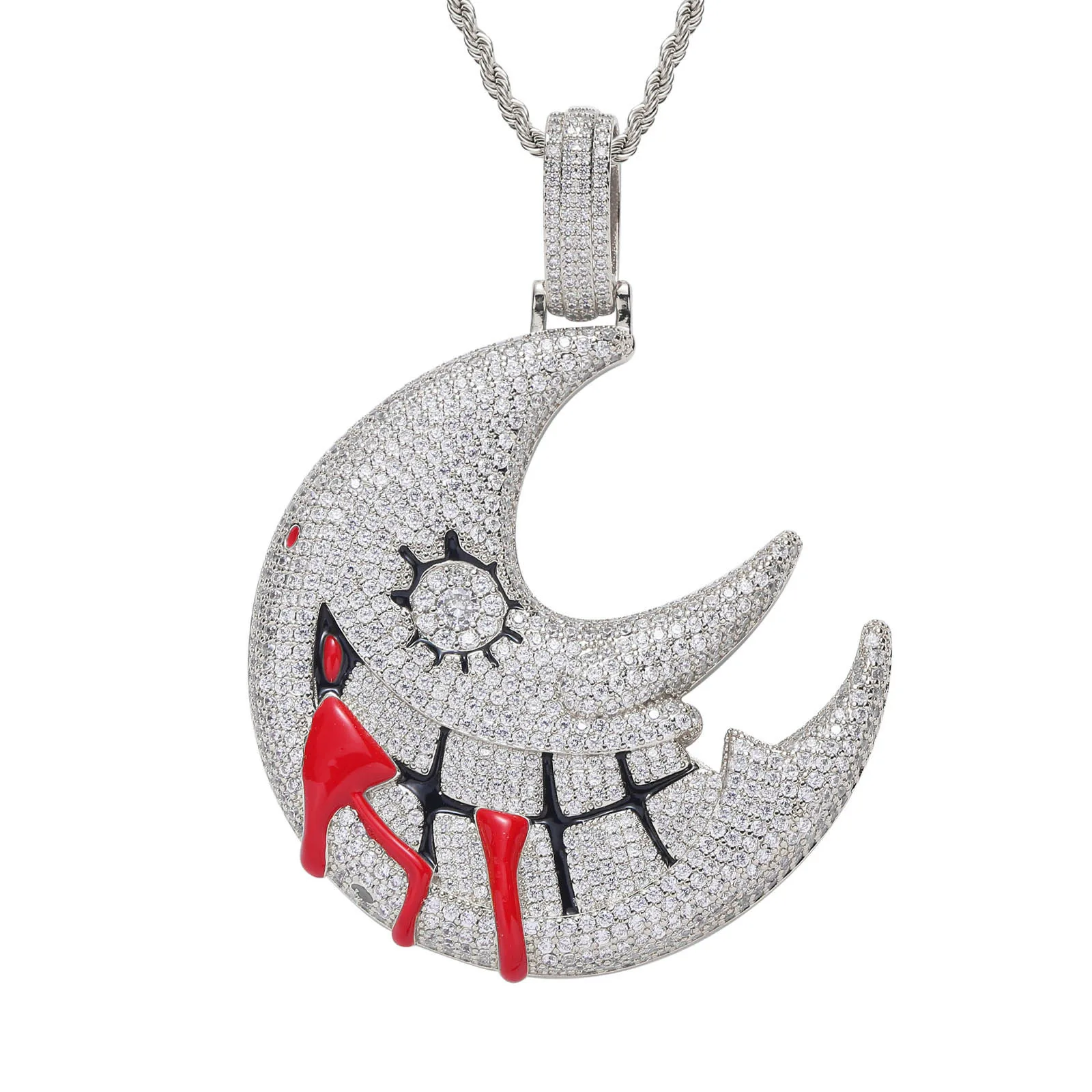 

Fashion Moon Pendant Necklace Trippie Redd With The Same Exaggerated Funny Hip-Hop Rap Necklace Jewelry