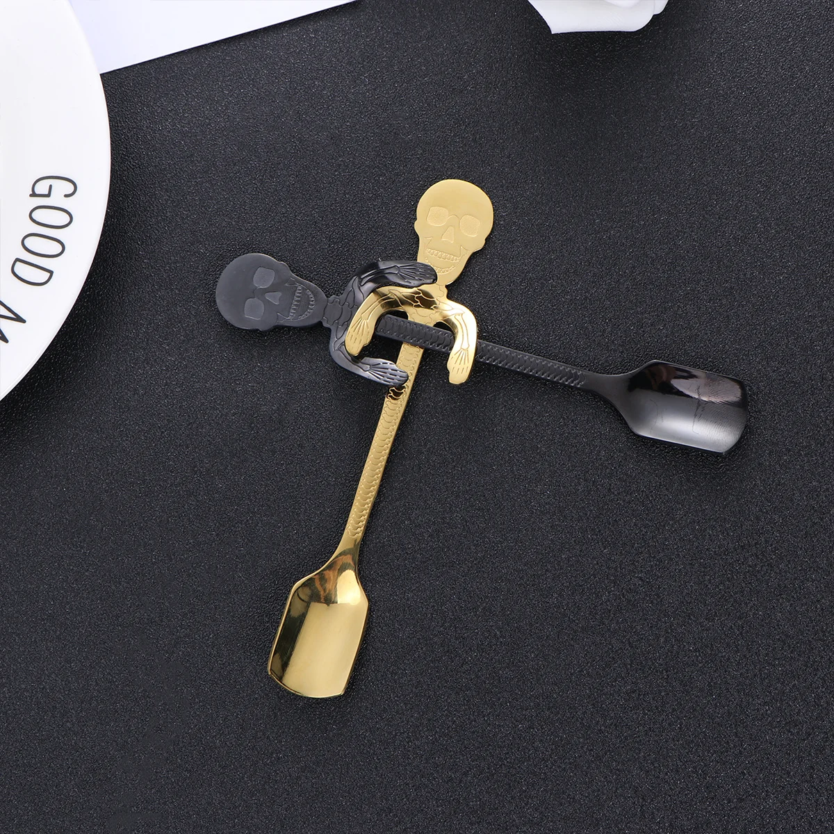

2Pcs Premium Quality Stainless Steel Spoon Simple Skull Design for Food Beverage Stirring Creative Skull Design Spoon