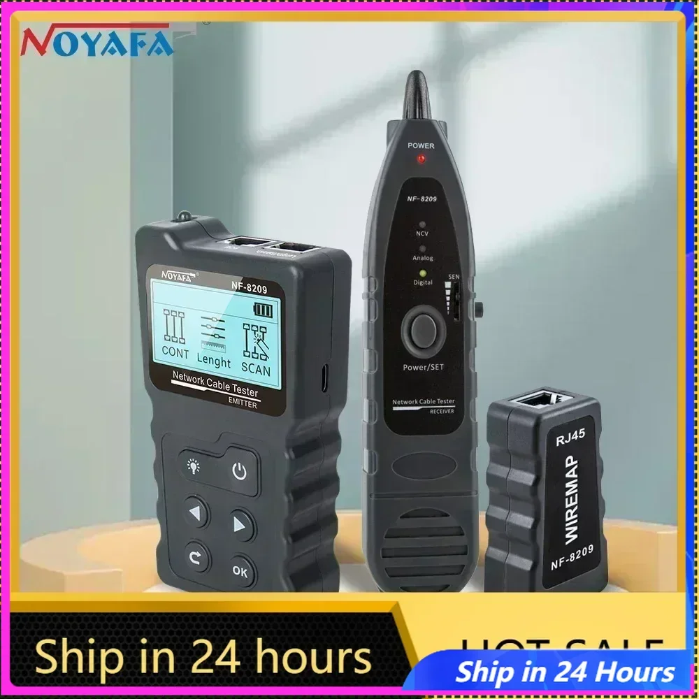 

Noyafa NF-8209 internet cable tester LCD Display Measure Length cabl RJ45 Cable Tracker utp multifunctional tester Network Tool