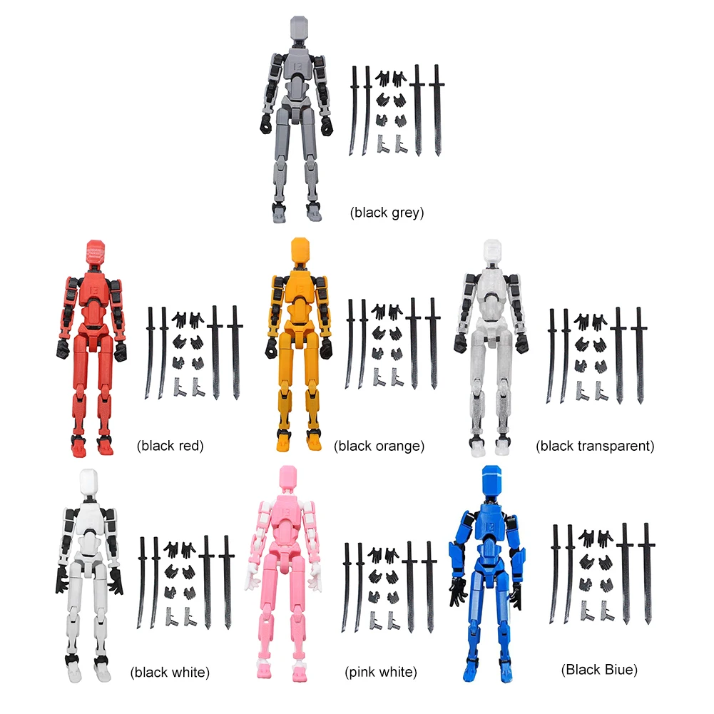 1 Set Multi-Articular Action Figures Multi-Jointed Movable 3D Printed Mannequin Dummy 13 Figures Toys for Kids & Adults Gifts