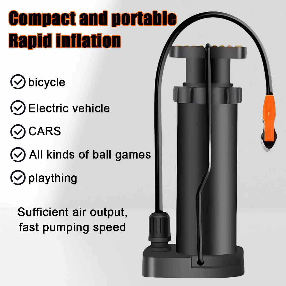 Foot pump Motorcycle bicycle car swimming ring ball pedal household multi-function pump compact,   labor-saving inflation fast